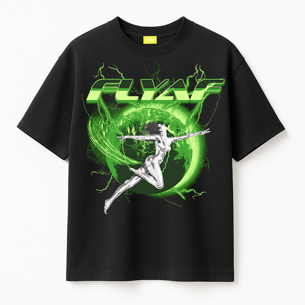 "World Is Your Oyster" Round Neck Black T-Shirt