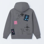 Cryptic Canvas Regular Fit Printed Grey Hoodie FLYAF