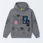 Cryptic Canvas Regular Fit Printed Grey Hoodie FLYAF