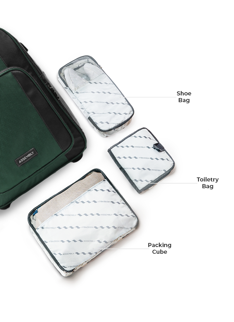 Backpacker Combo | Green | Trolley Backpack+TechKit+Packing Cube