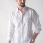 100% Linen Soft Touch Santorini White Shirt