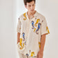 Seahorse White Oversize Hawaiian Collar Shirt