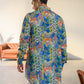 Justina Blue Floral - Russian Silk - Kurta Bandi Set