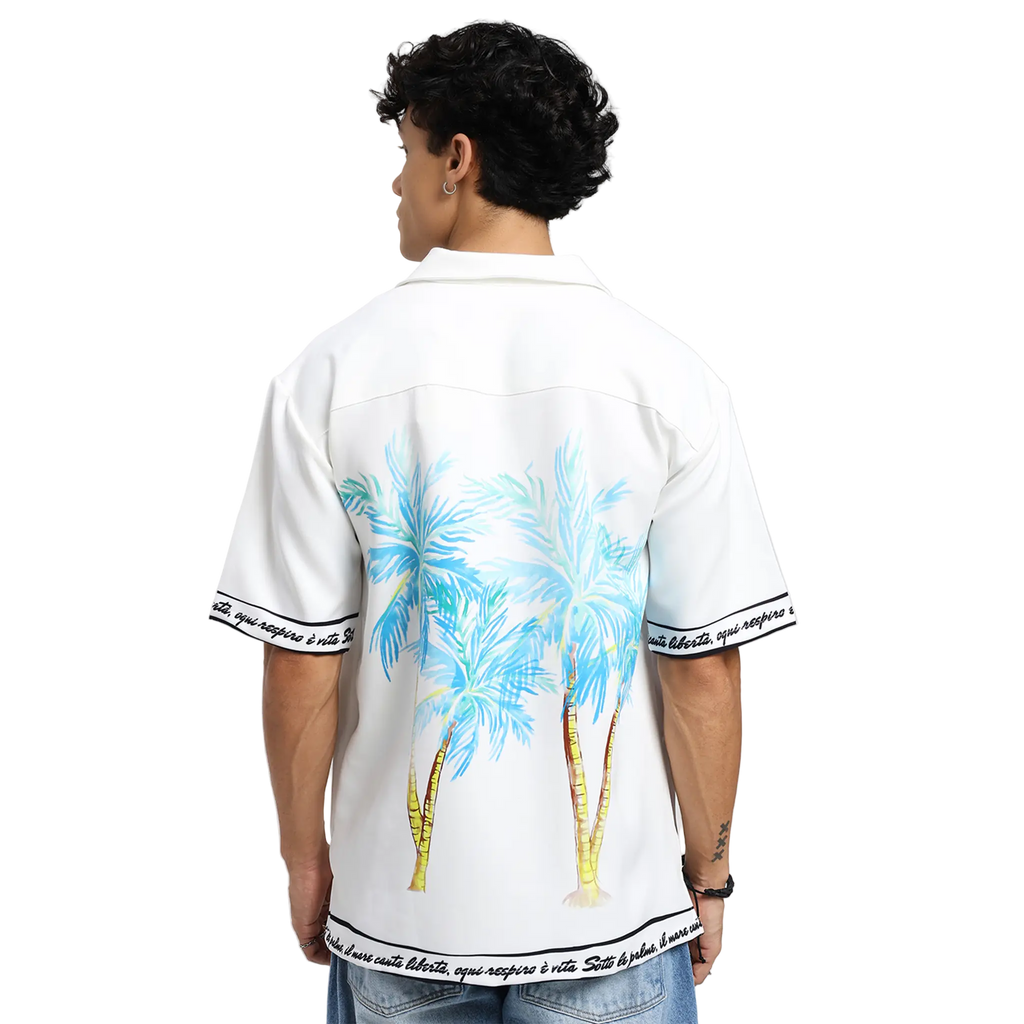 Liberta Racer Printed White Shirt FLYAF