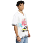Liberta Racer Printed White Shirt FLYAF