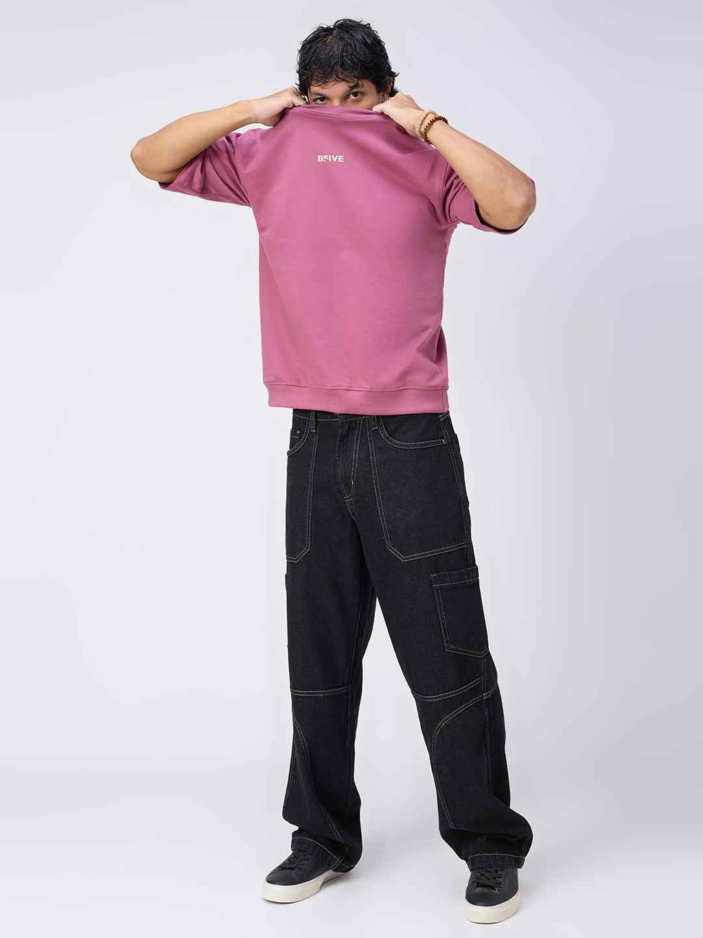 Blush Ribbed Men's Oversized T-shirt B5IVE