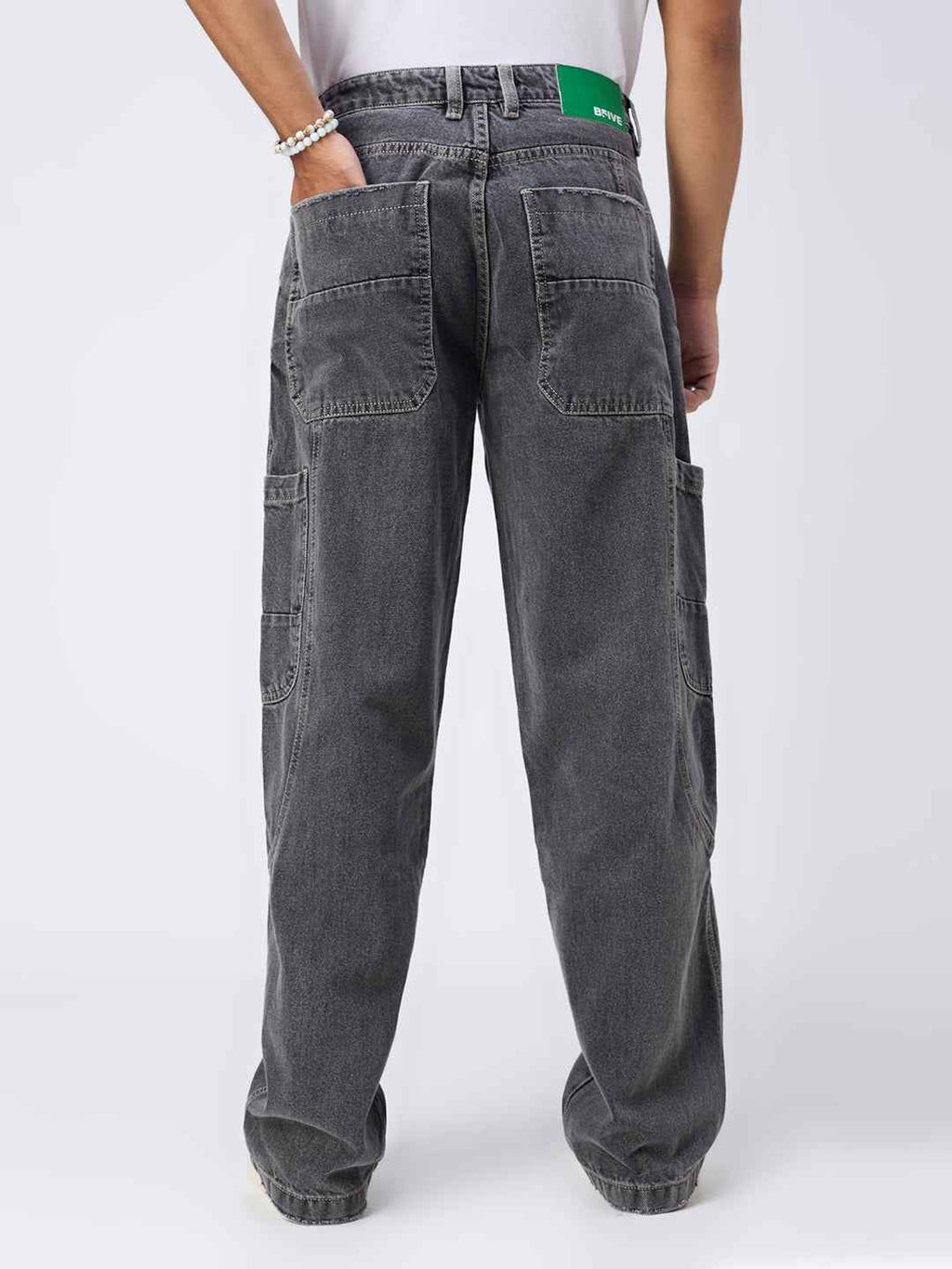 Men's Phantom Black Straight Fit Jeans B5IVE