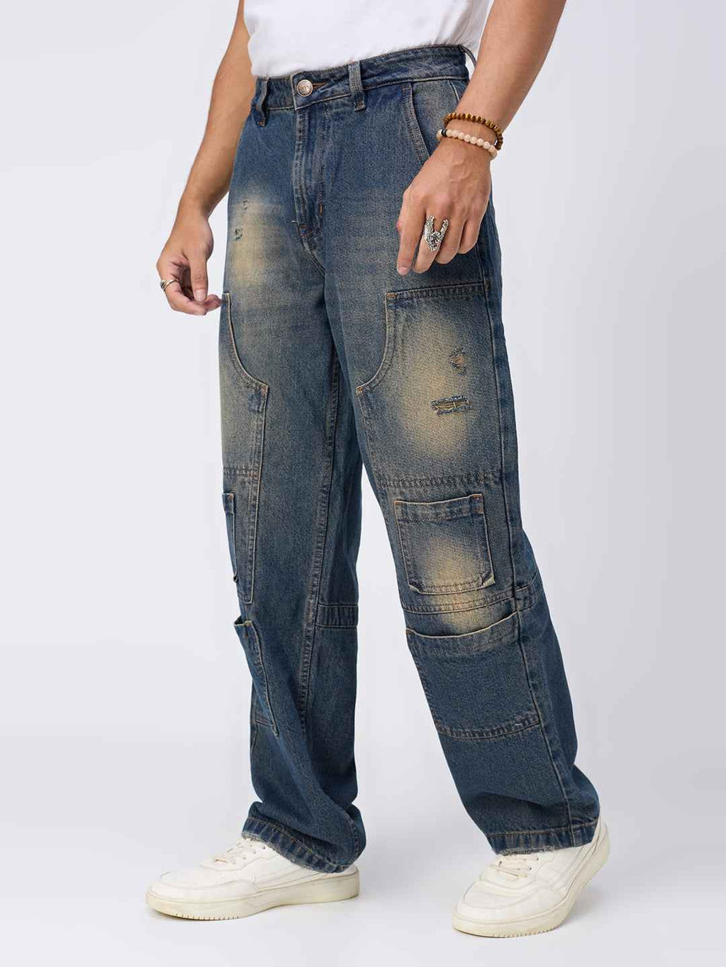 Men's Vintage Patch Pocket Straight Fit Jeans B5IVE
