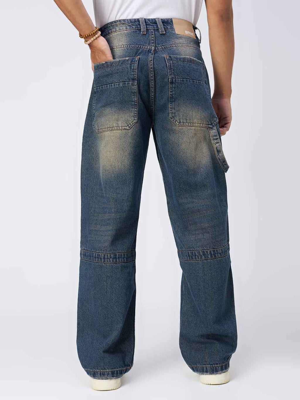 Men's Vintage Patch Pocket Straight Fit Jeans B5IVE