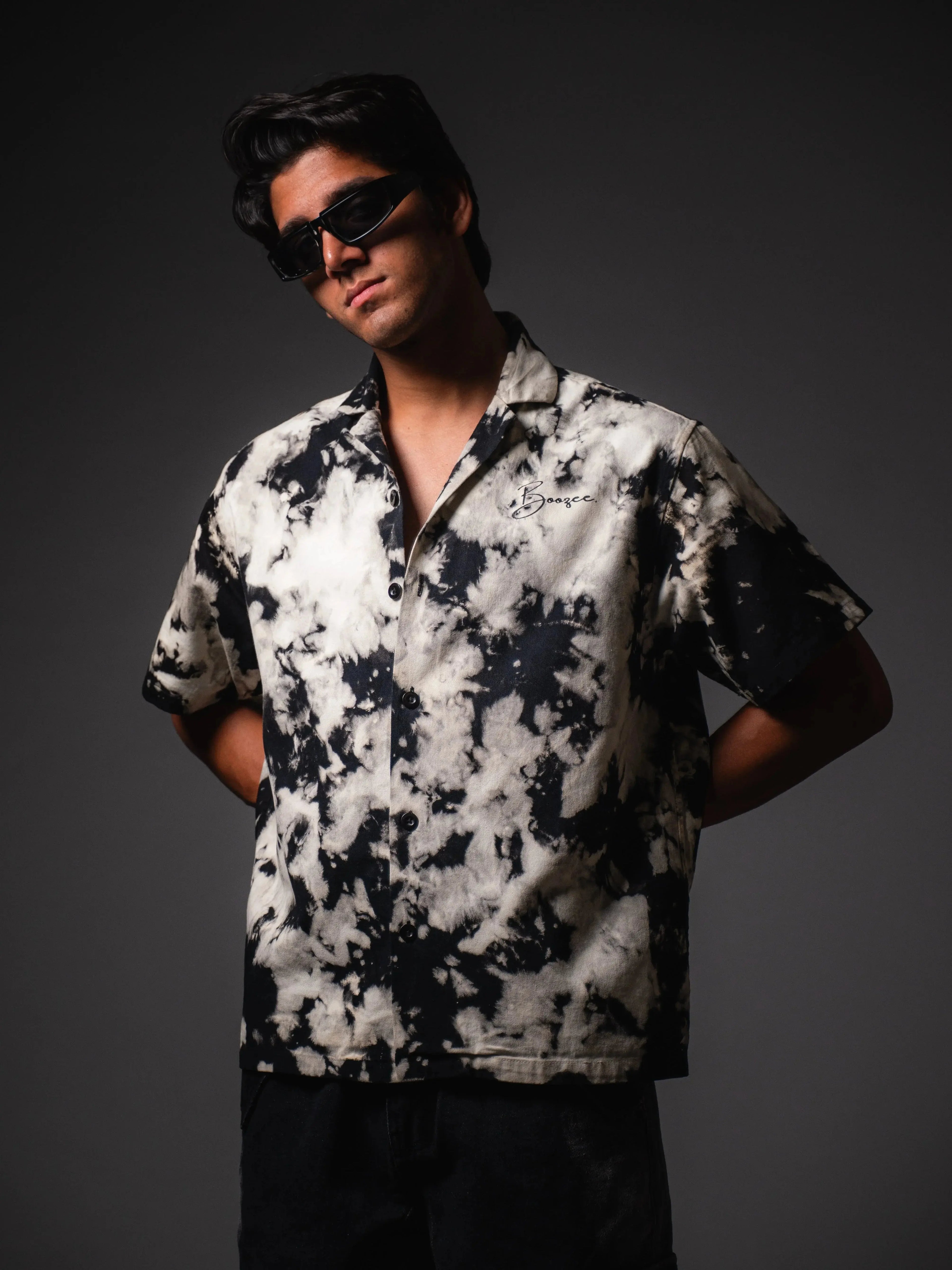 Black Nightflash Cotton Casual Shirt Boozee