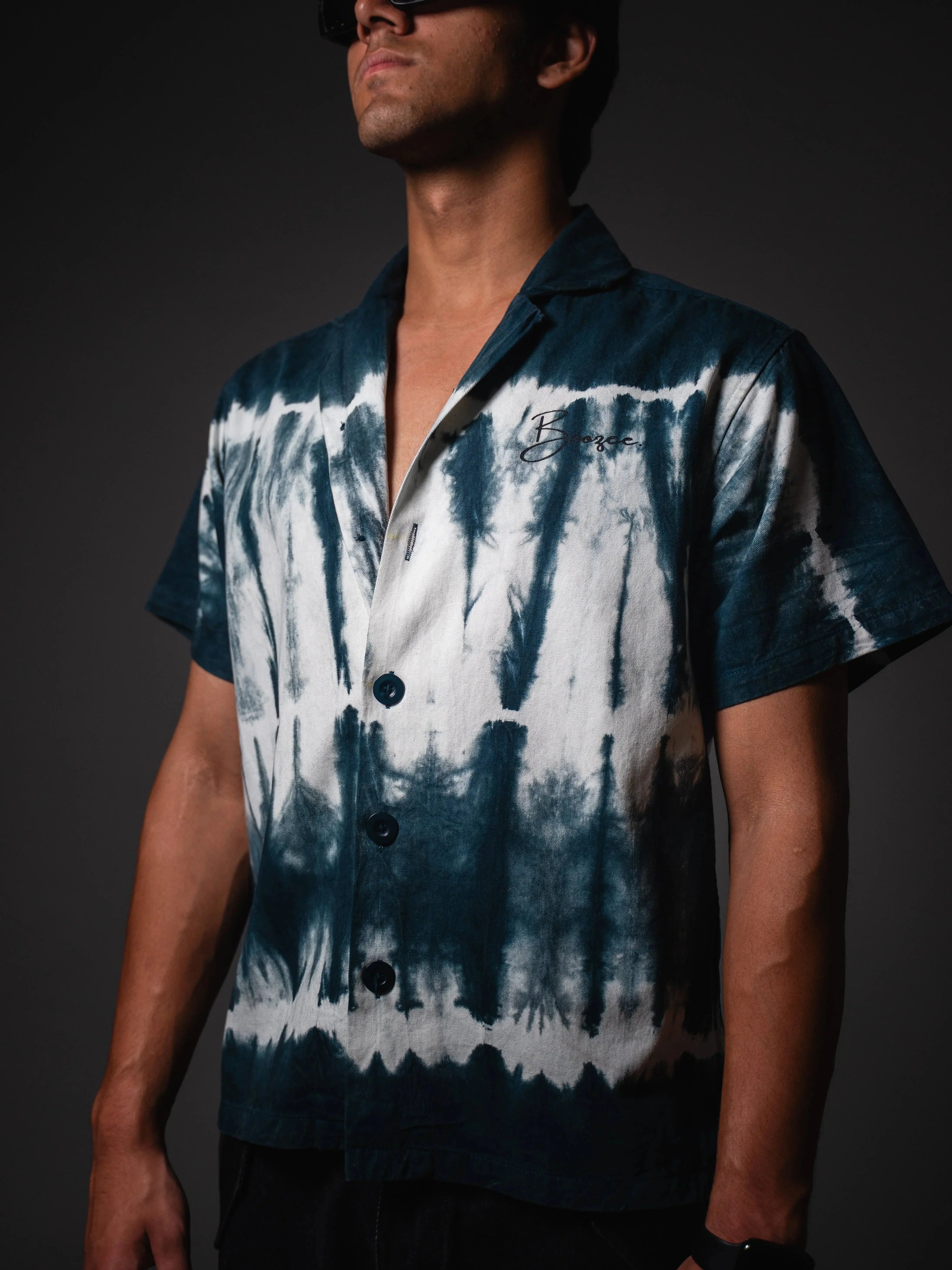 Green Inkwave Casual Shirt Boozee