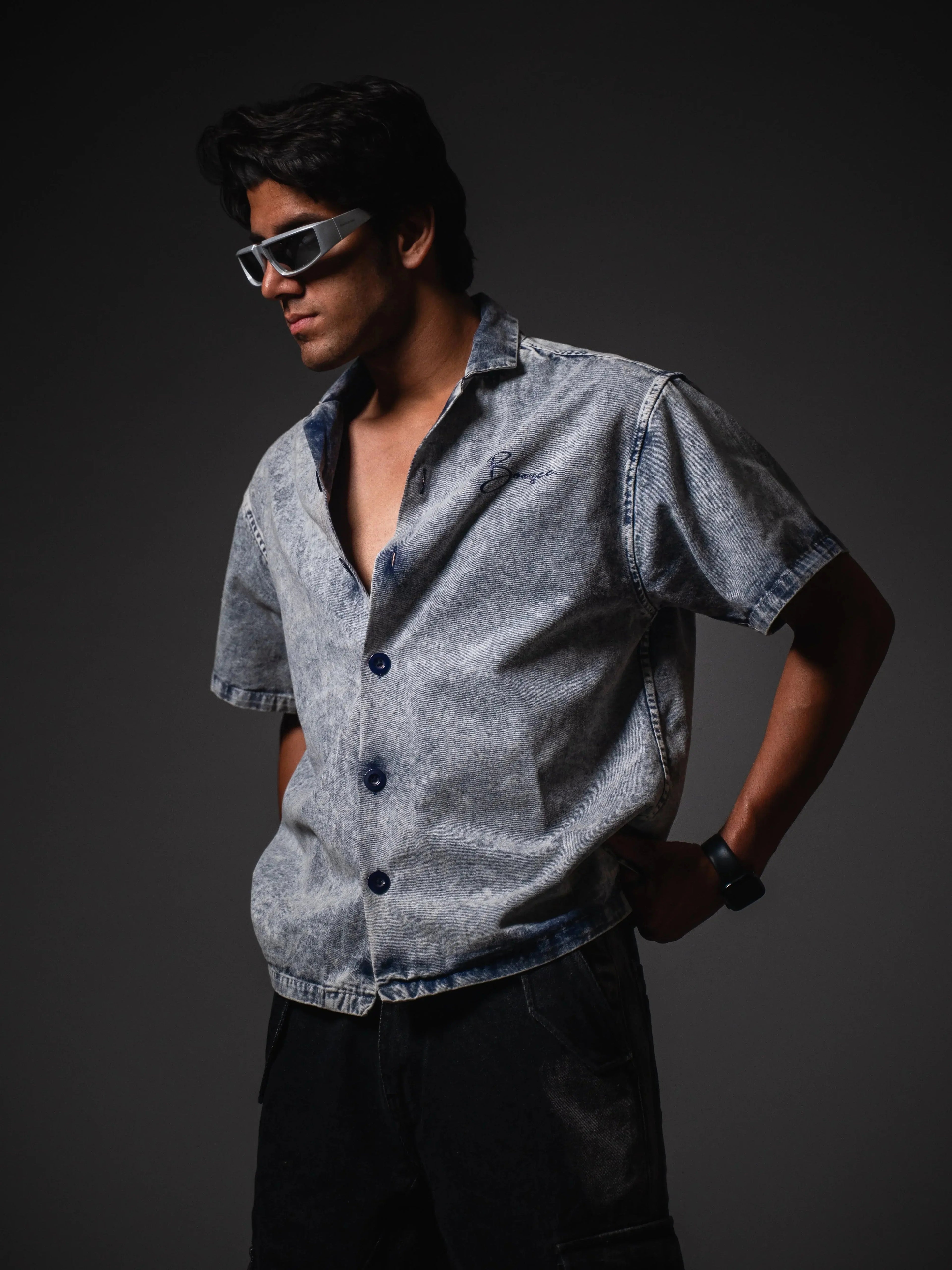 Blue Frost Fade Relaxed Fit Shirt Boozee