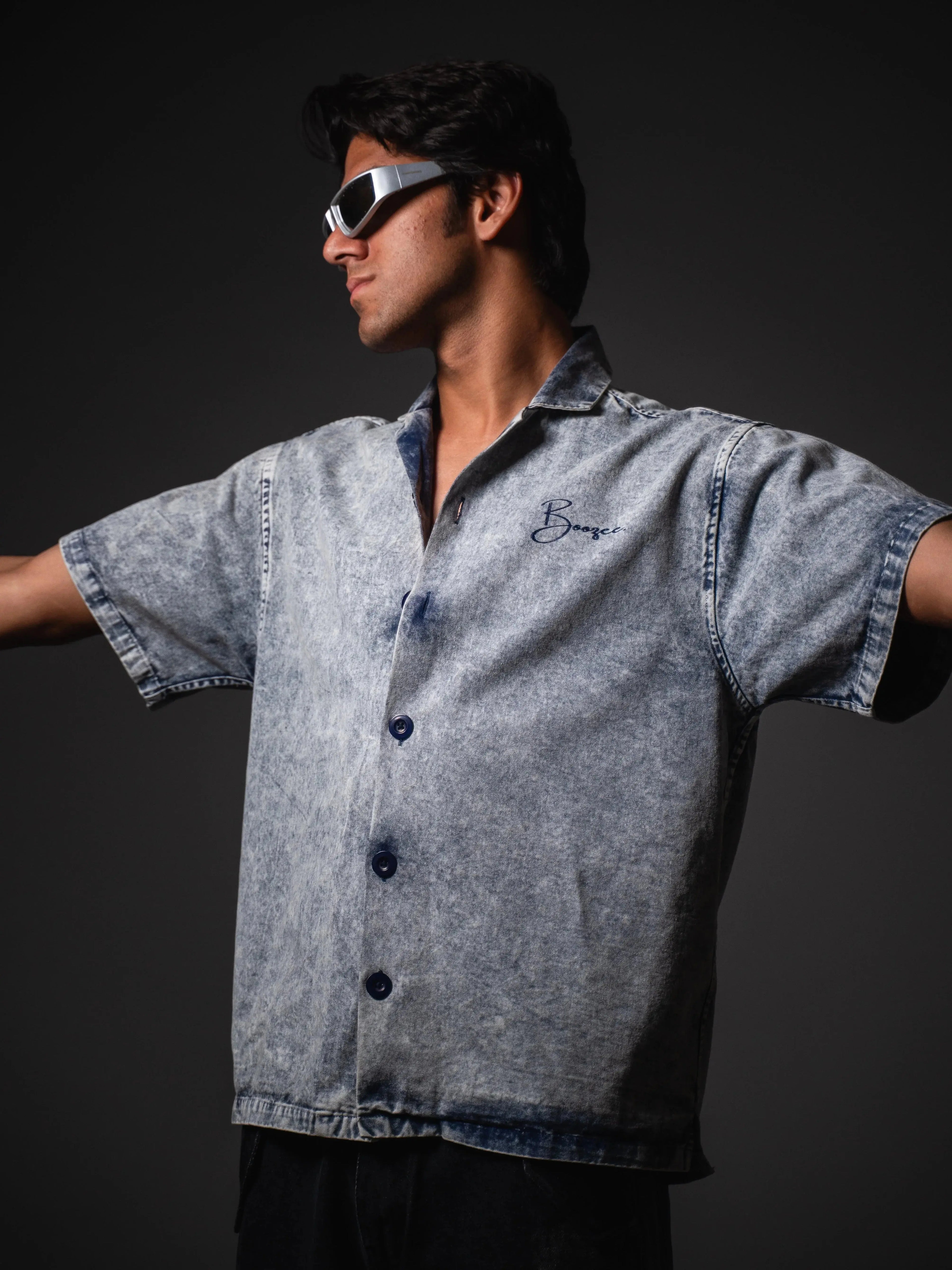 Blue Frost Fade Relaxed Fit Shirt Boozee