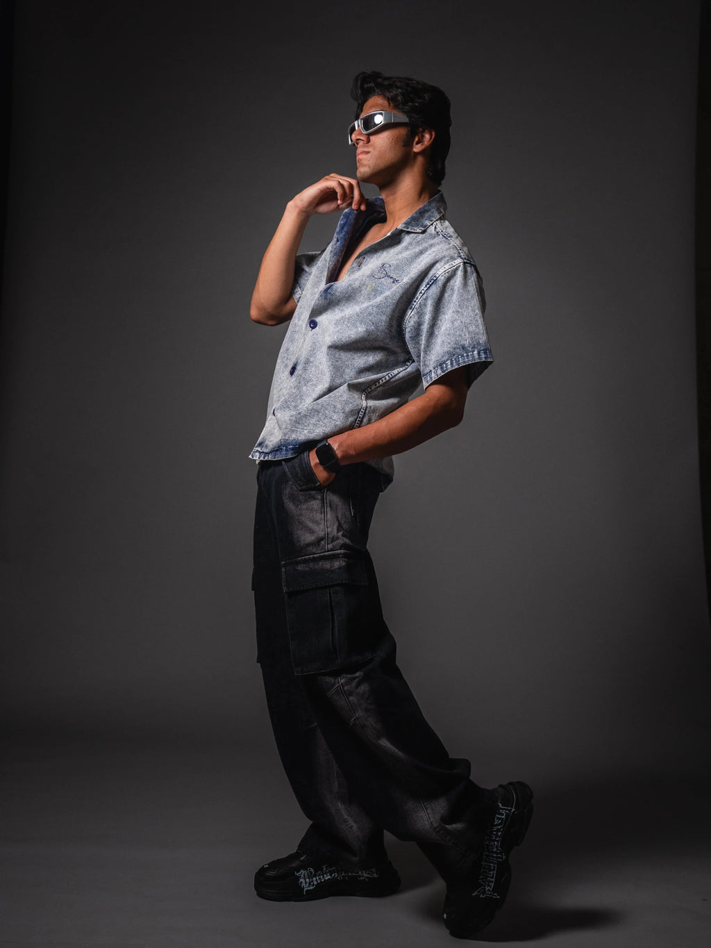 Blue Frost Fade Relaxed Fit Shirt Boozee
