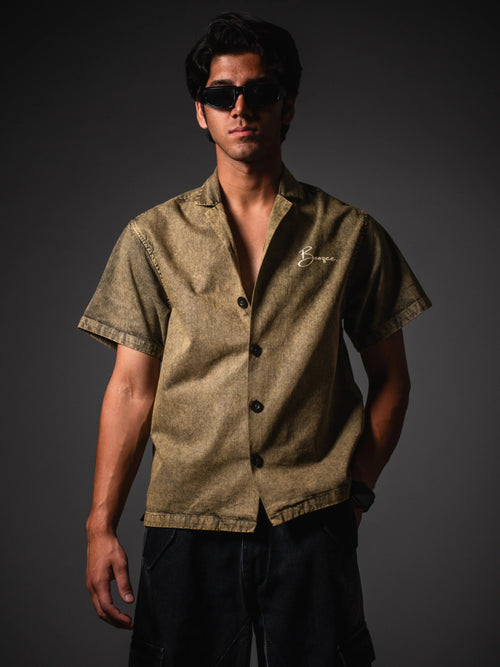 Brown Dust Theory Relaxed Fit Shirt Boozee