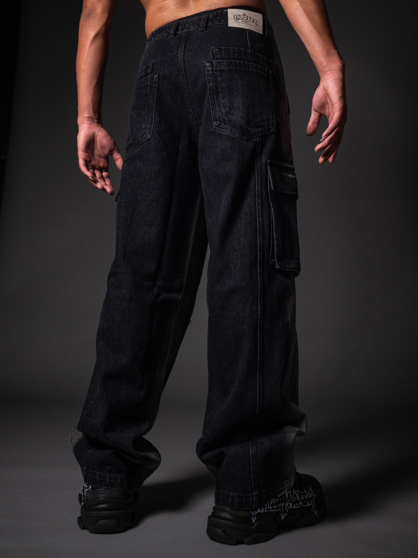Rugged Black Baggy Denim