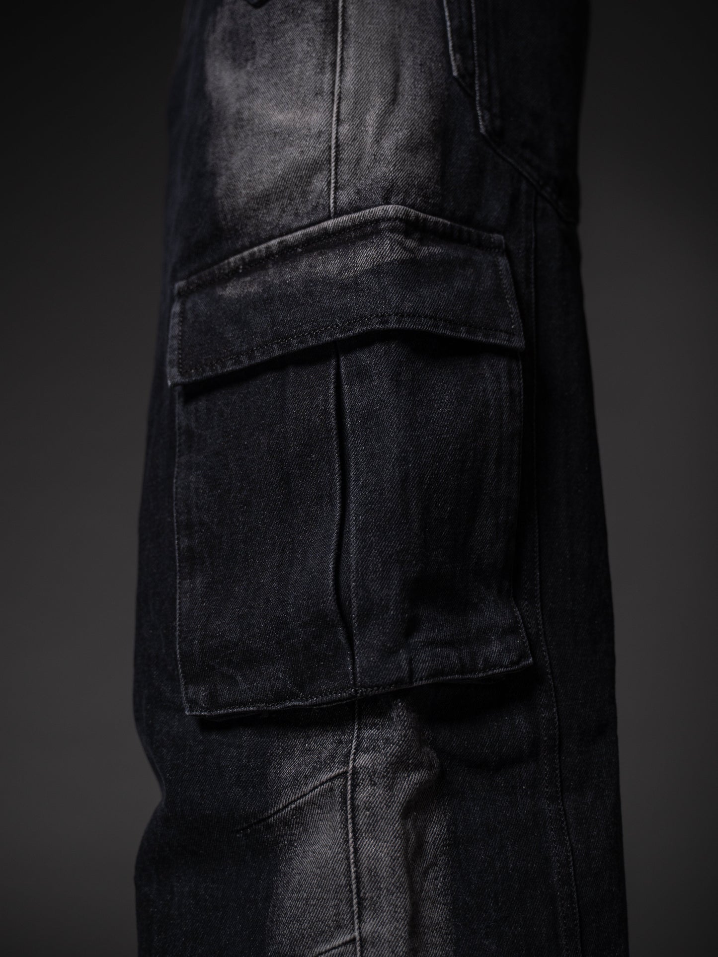 Rugged Black Baggy Denim