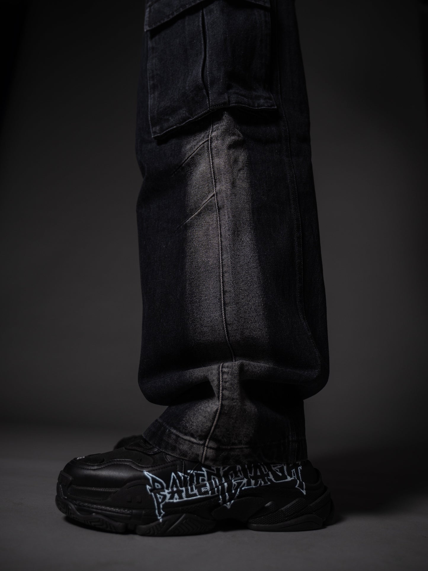 Rugged Black Baggy Denim