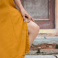 Mustard Slitty Midi Dress