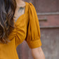 Mustard Slitty Midi Dress