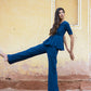 Soild Yale Blue peplum co-ord set