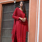 Carmine Red Chikankari Suit Set – Elegant Ethnic Wear