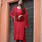 Carmine Red Chikankari Suit Set – Elegant Ethnic Wear