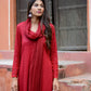 Carmine Red Chikankari Suit Set – Elegant Ethnic Wear