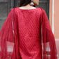 Carmine Red Chikankari Suit Set – Elegant Ethnic Wear