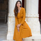 Mustard wrap dress