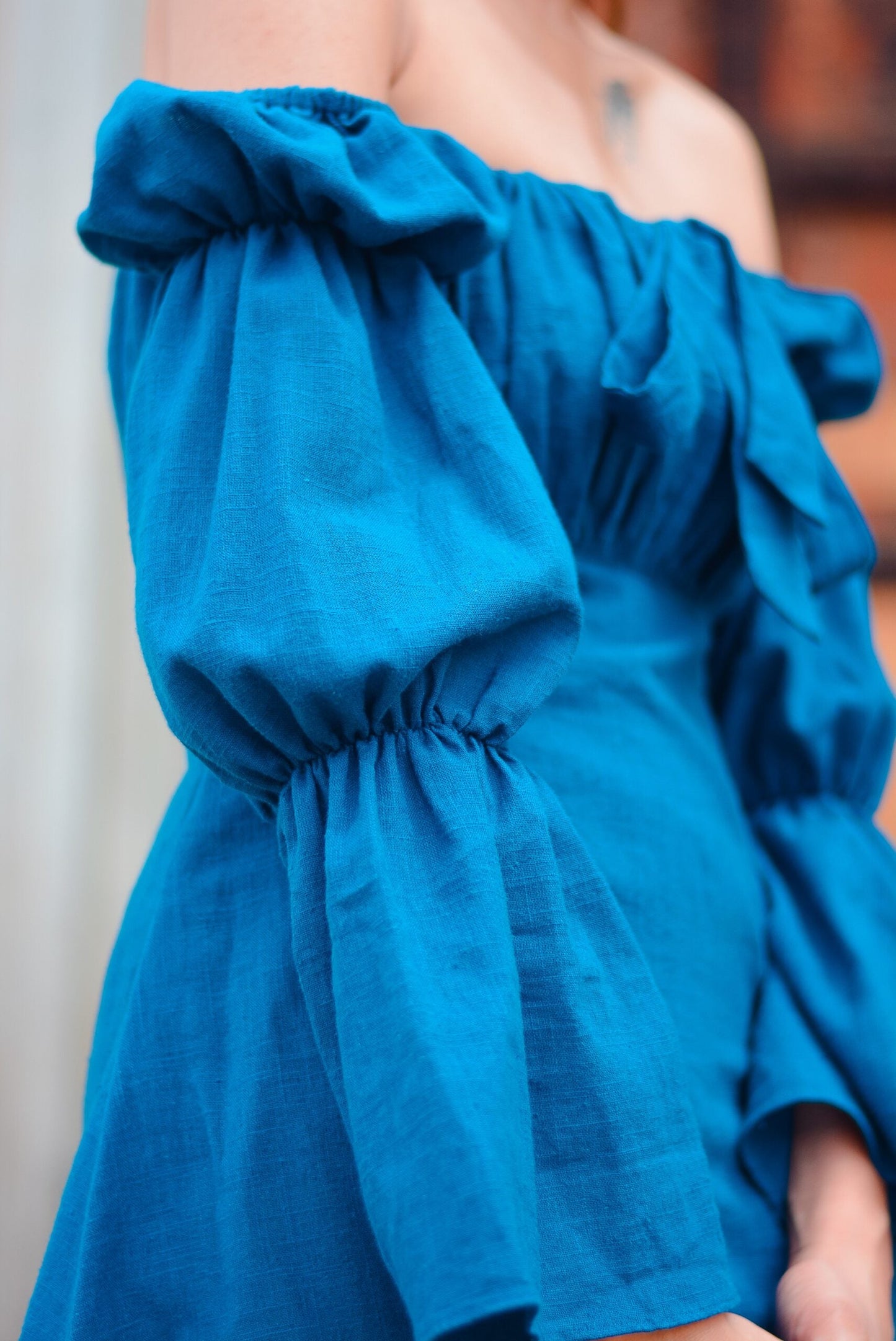 MOH The eternal dhaga- Solid Summer Puffy B knot Dress