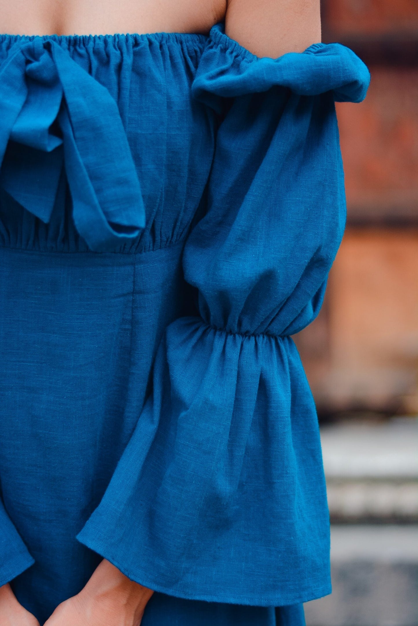 MOH The eternal dhaga- Solid Summer Puffy B knot Dress
