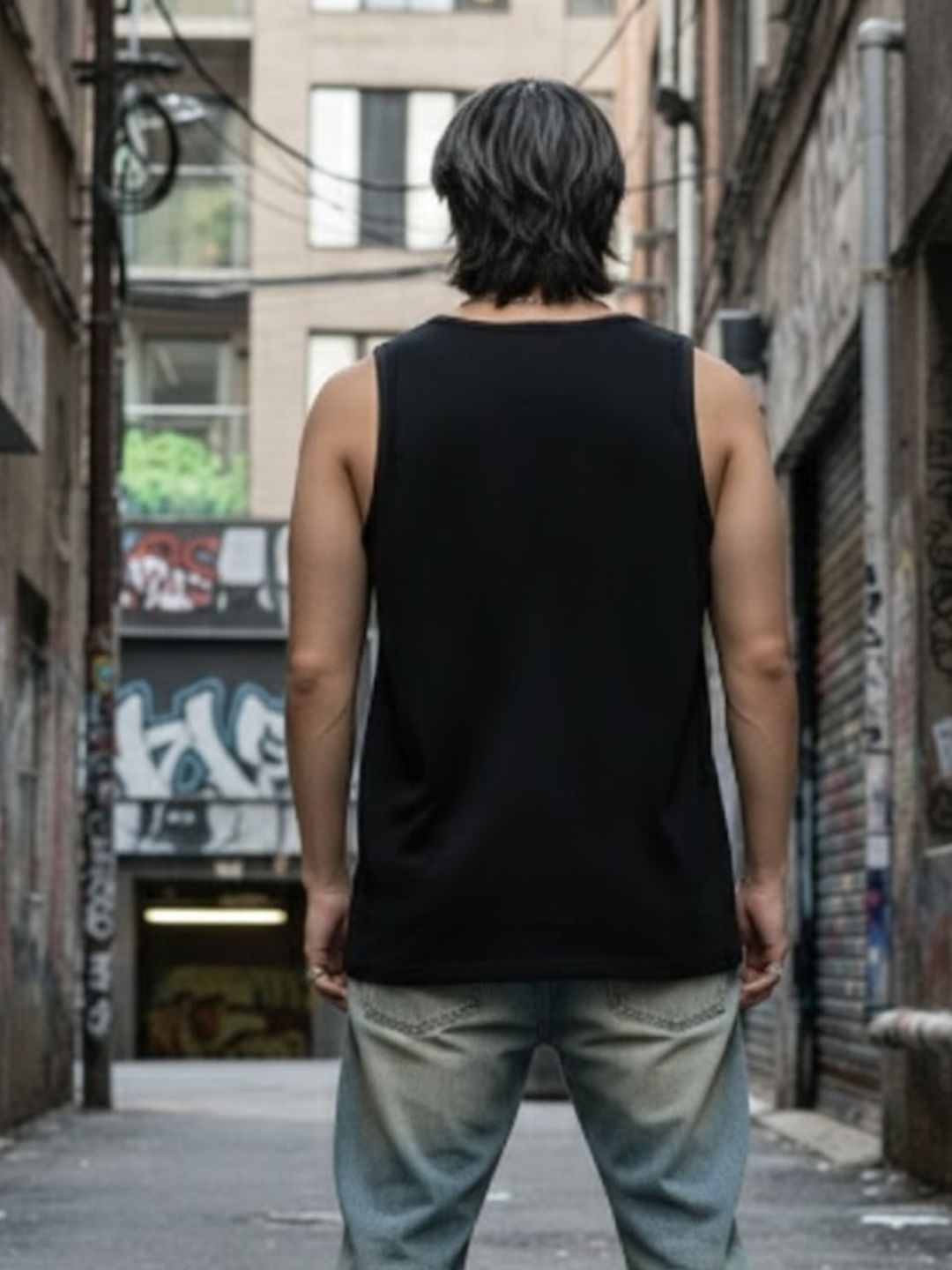 Dark Grey Jersey Typography Print Regular Fit Vest T-Shirt