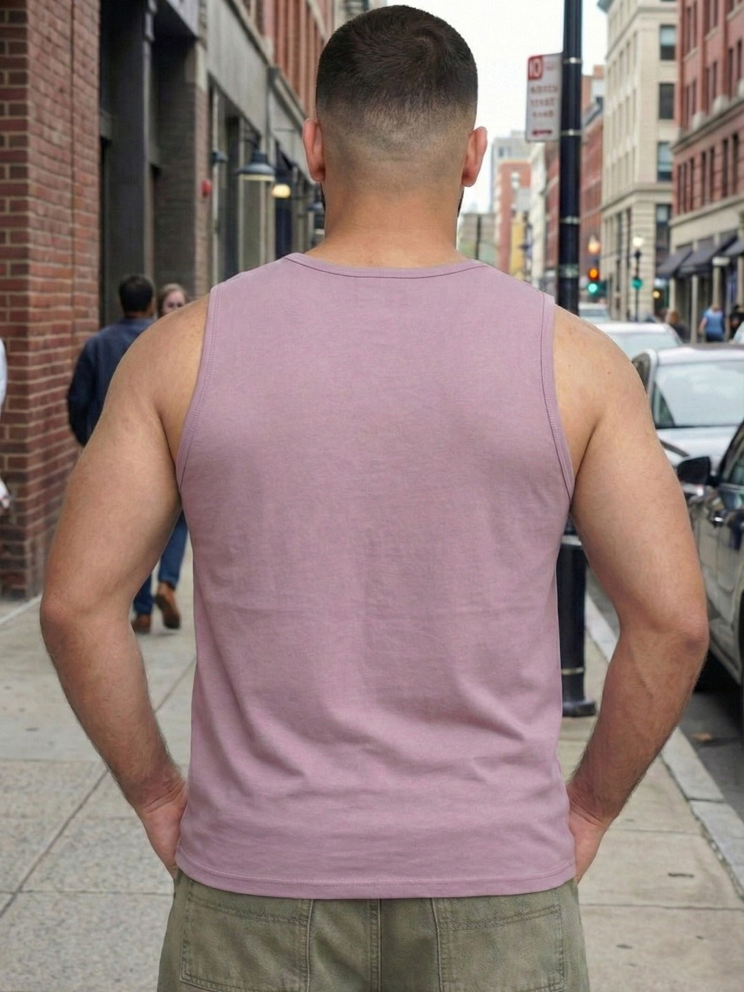 Purple Jersey Geometric Print Regular Fit Vest