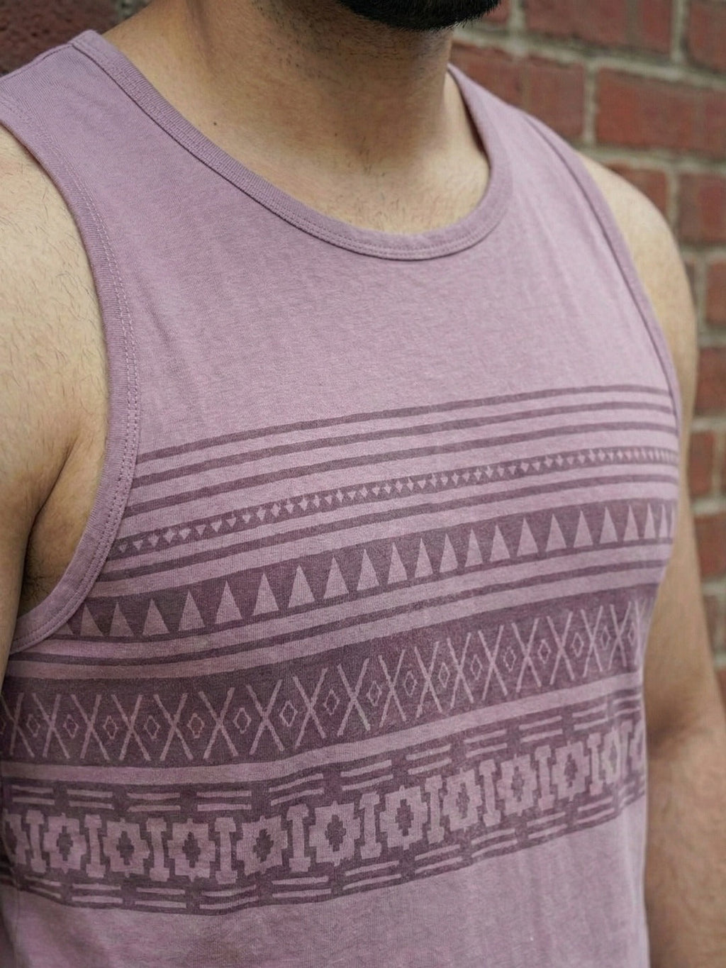 Purple Jersey Geometric Print Regular Fit Vest