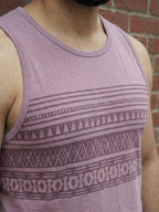 Purple Jersey Geometric Print Regular Fit Vest