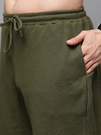 Self Textured Waffle Knit Olive green Co-Ord Set
