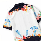 Vacay Club Half-Sleeves Printed White Shirt FLYAF