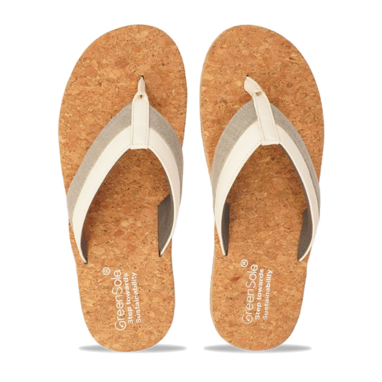 Greensole Smokey White Mens Slippers - Greywhite