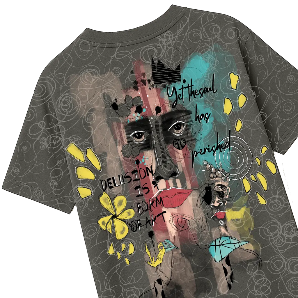 Soul Art Printed Grey T-Shirt FLYAF