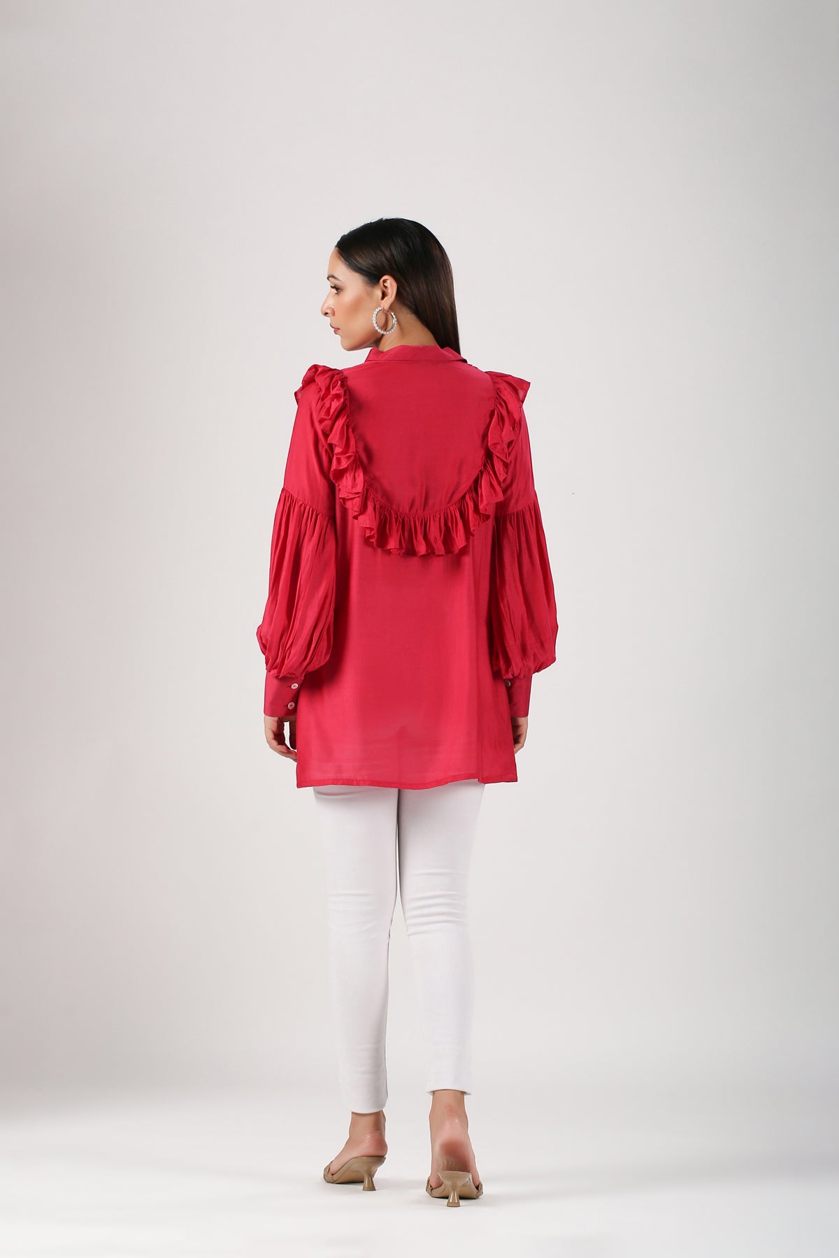 Viva Magenta 2023 Ruffle Shirt