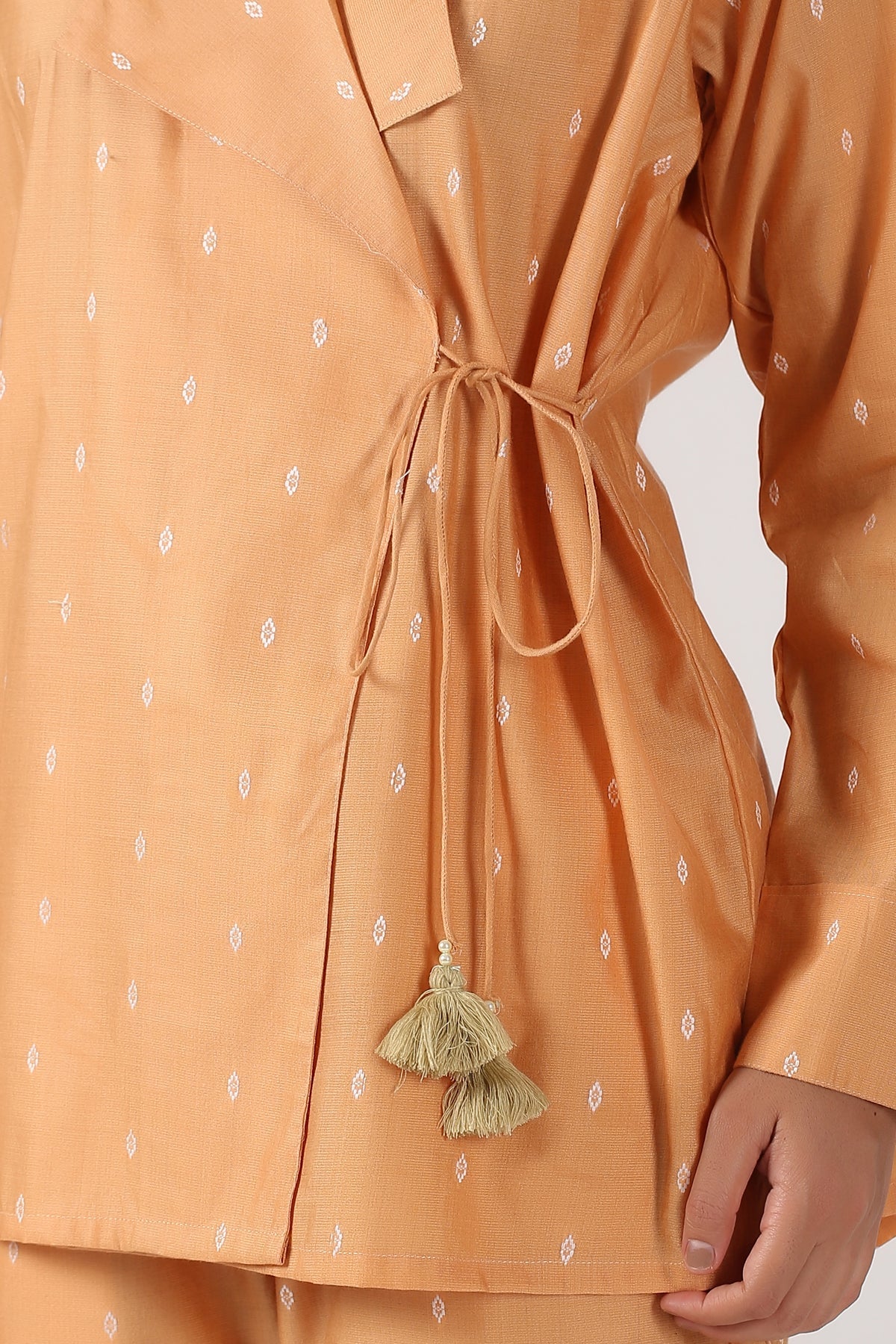 Angrakha style Ikat cotton co-ord set