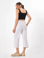 Women's Chill Mode Baggy Cotton White Trousers Zumee