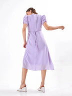 Lavender Dream V-Neck Midi Dress Zumee