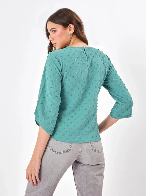 Casual Round Neck Grey Haze Top Zumee