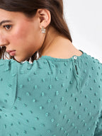 Casual Round Neck Grey Haze Top Zumee