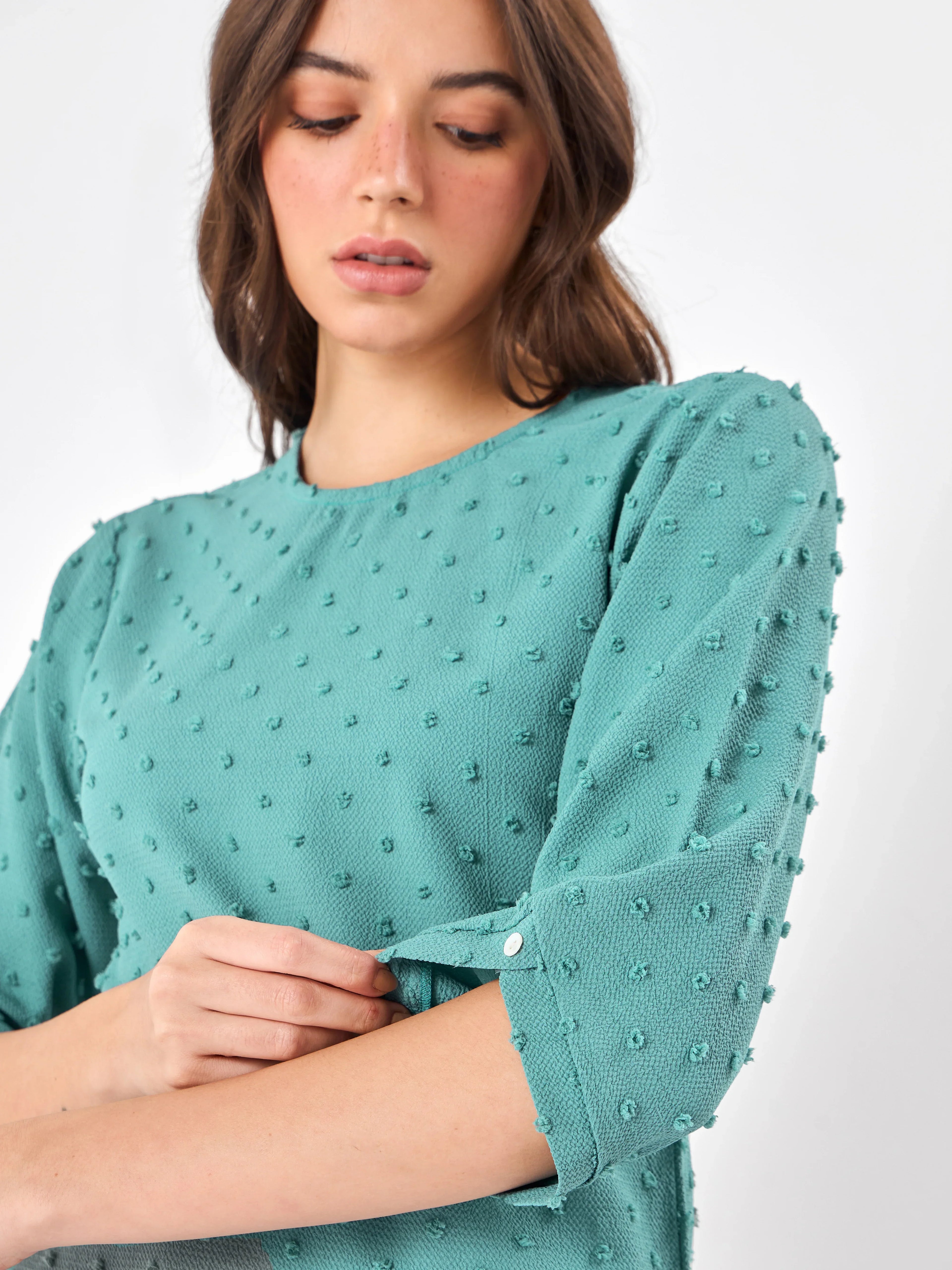 Casual Round Neck Grey Haze Top