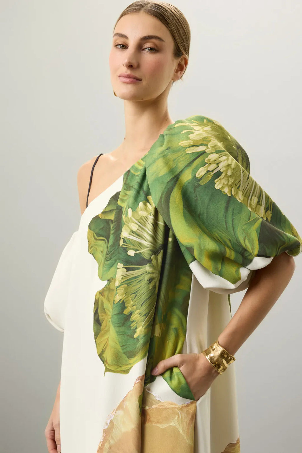 Floral Abstract Print Maxi Gown De Novoo