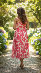 The Abstract Petal Print Camisole Dress