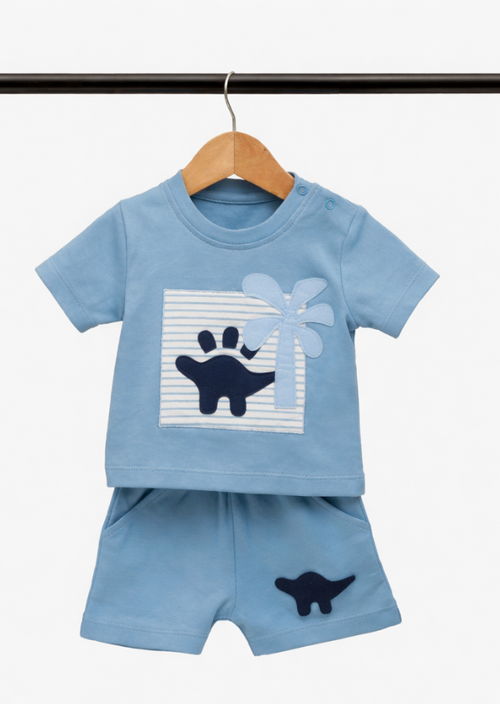 Blue Dino Coast Coord Set Born Plus